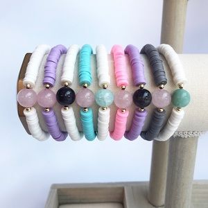 GEMSTONES | Agate Heishi Disc VSCO Girl Bracelet